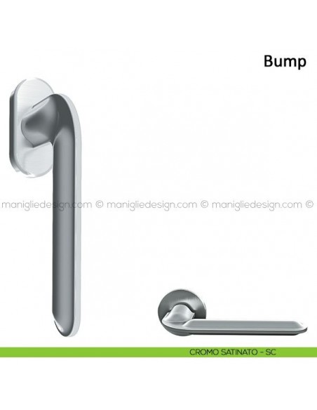 Maniglia per finestra martellina DK Bump Frascio cromo satinato