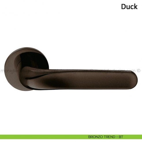 Maniglia per porta Duck Frascio con rosetta bassa bronzo trend