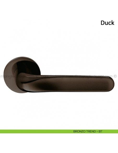 Maniglia per porta Duck Frascio con rosetta bassa bronzo trend