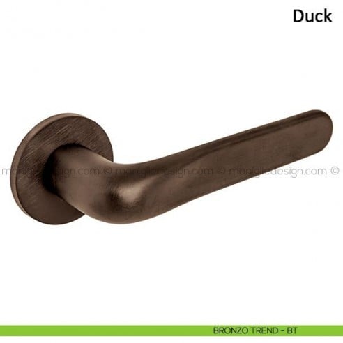 Maniglia per porta Duck Frascio con rosetta bassa bronzo trend