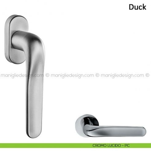 Maniglia per finestra martellina DK Duck Frascio cromo lucido