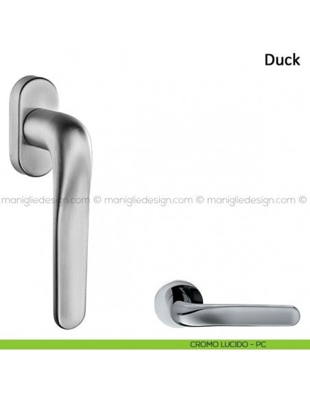 Maniglia per finestra martellina DK Duck Frascio cromo lucido