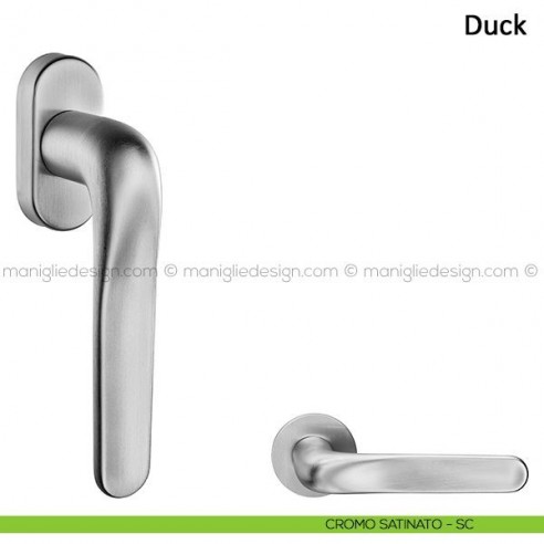 Maniglia per finestra martellina DK Duck Frascio cromo satinato