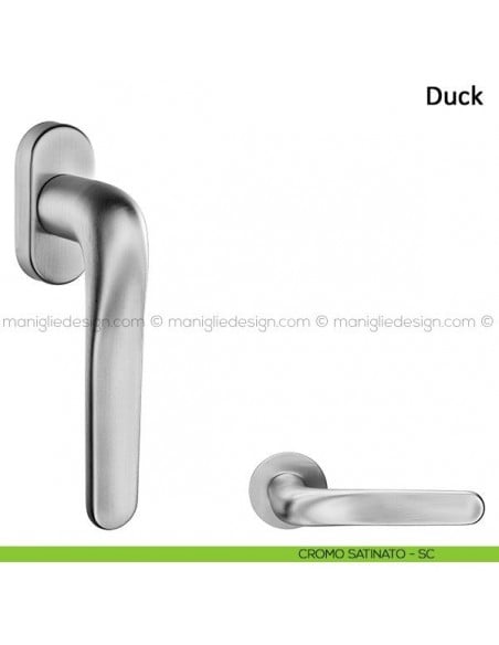 Maniglia per finestra martellina DK Duck Frascio cromo satinato