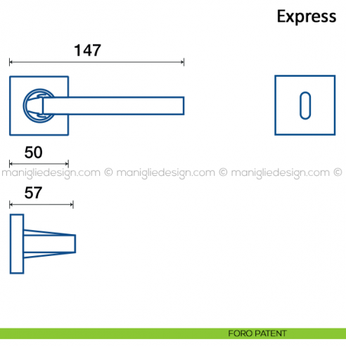 Maniglia per porta Express Frascio foro patent