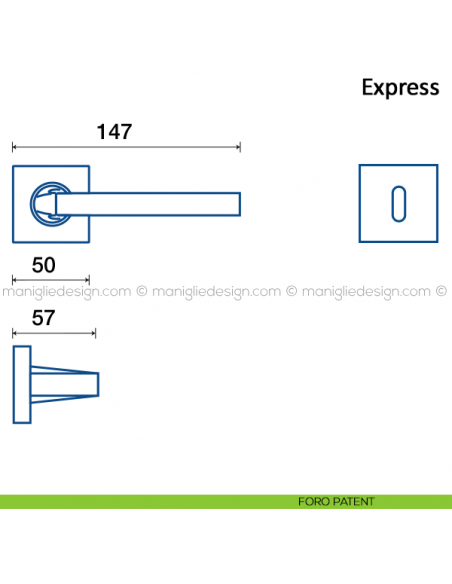 Maniglia per porta Express Frascio foro patent