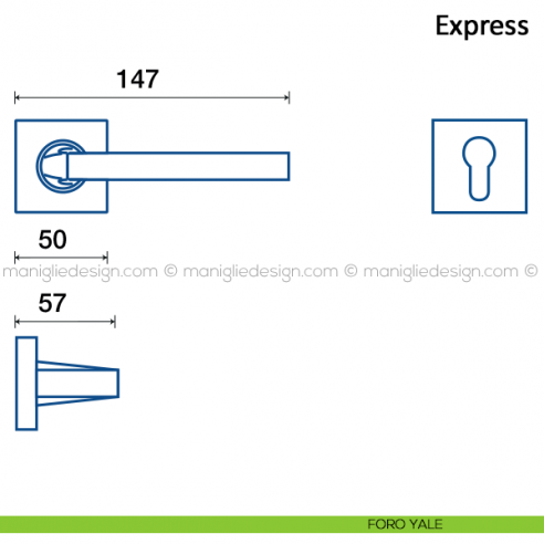 Maniglia per porta Express Frascio foro yale