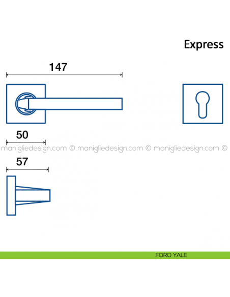 Maniglia per porta Express Frascio foro yale