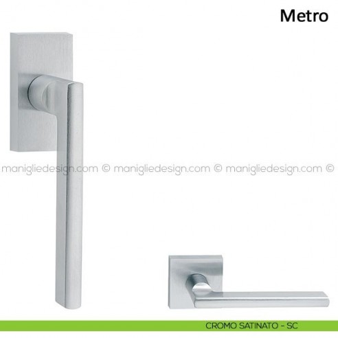 Maniglia per finestra martellina DK Metro Frascio cromo satinato