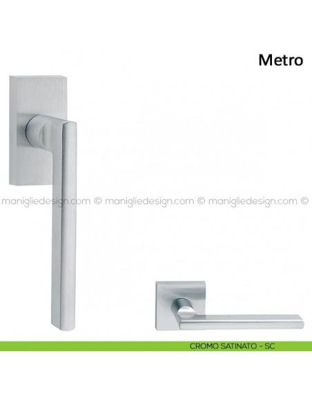 Maniglia per finestra martellina DK Metro Frascio cromo satinato