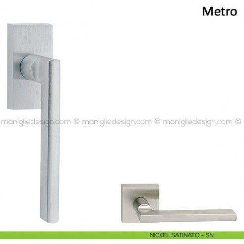 Maniglia per finestra martellina DK Metro Frascio nickel satinato