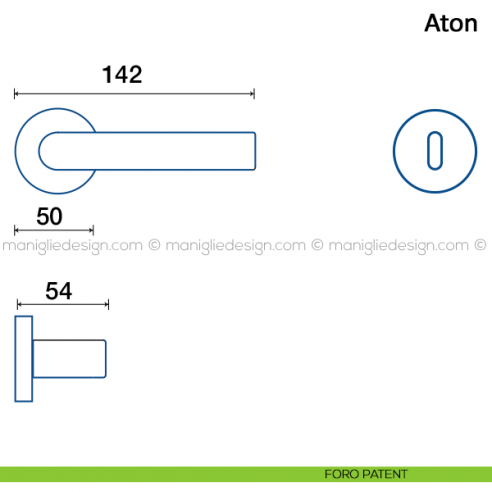 Maniglia per porta Aton Frascio foro patent