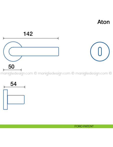 Maniglia per porta Aton Frascio foro patent