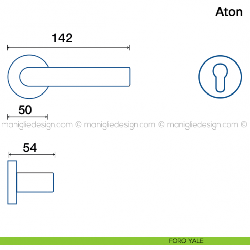Maniglia per porta Aton Frascio foro yale