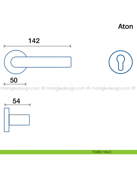 Maniglia per porta Aton Frascio foro yale