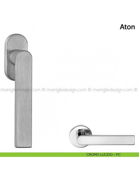 Maniglia per finestra martellina DK Aton Frascio cromo lucido