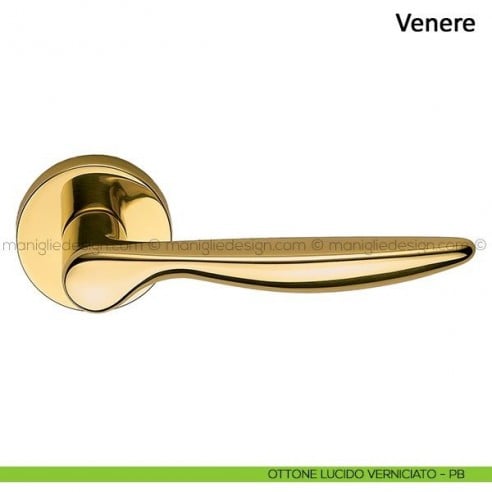 Maniglia per porta Venere Frascio ottone lucido verniciato