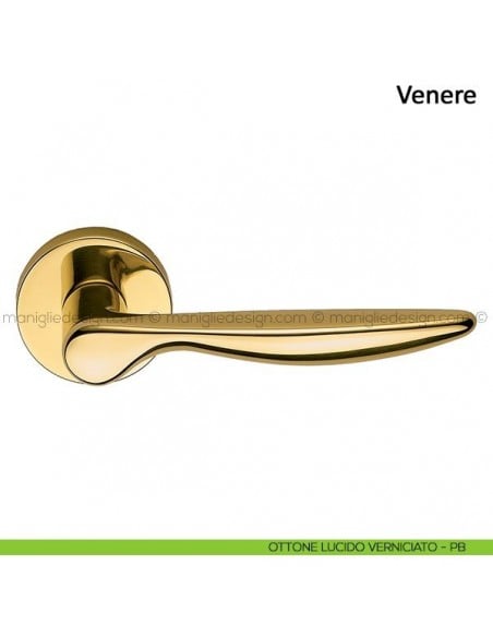 Maniglia per porta Venere Frascio ottone lucido verniciato