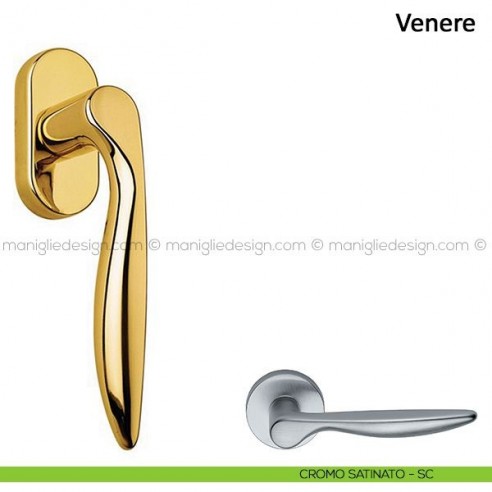 Maniglia per finestra martellina DK Venere Frascio cromo satinato