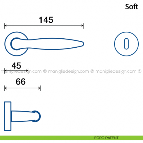 Maniglia per porta Soft Frascio foro patent