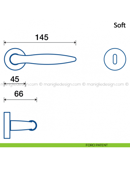 Maniglia per porta Soft Frascio foro patent