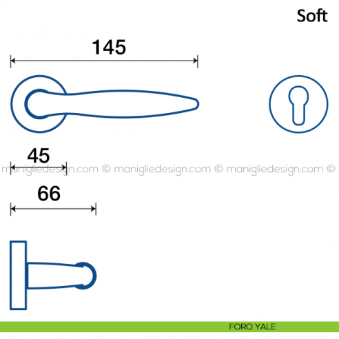 Maniglia per porta Soft Frascio foro yale
