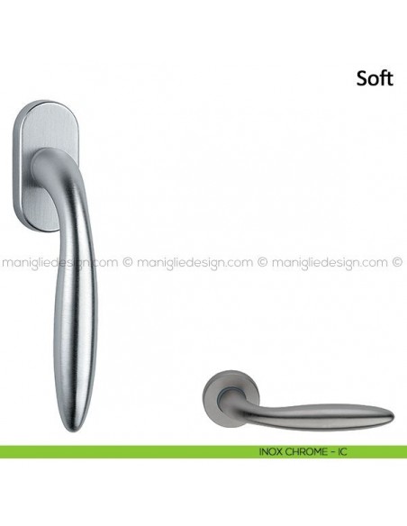 Maniglia per finestra martellina DK Soft Frascio inox chrome