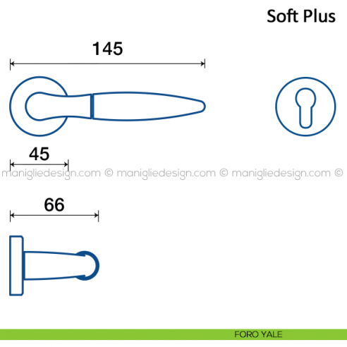 Maniglia per porta Soft Plus Frascio foro yale