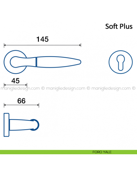 Maniglia per porta Soft Plus Frascio foro yale
