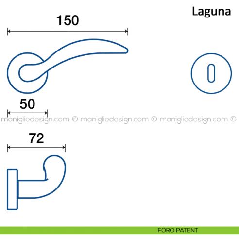 Maniglia per porta Laguna Frascio foro patent