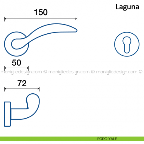 Maniglia per porta Laguna Frascio foro yale