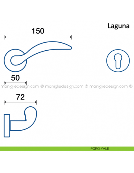 Maniglia per porta Laguna Frascio foro yale