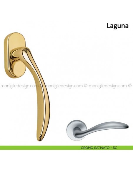 Maniglia per finestra martellina DK Laguna Frascio cromo satinato