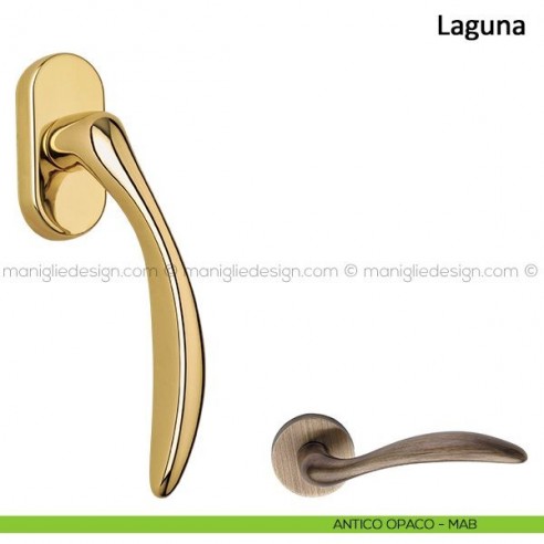 Maniglia per finestra martellina DK Laguna Frascio antico opaco