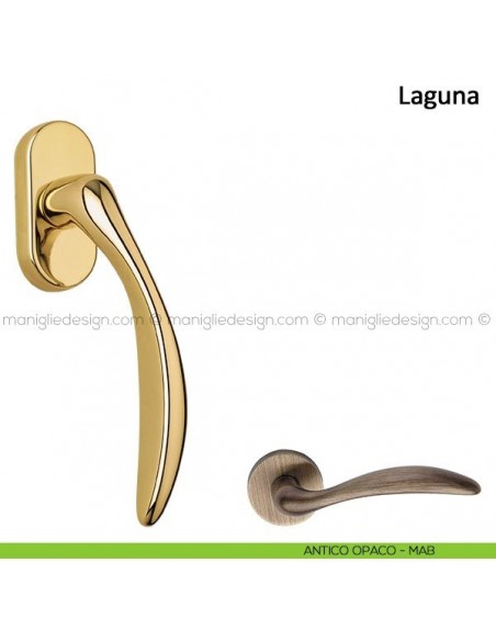 Maniglia per finestra martellina DK Laguna Frascio antico opaco