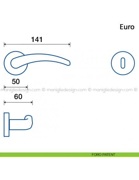 Maniglia per porta Euro Frascio foro patent