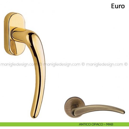 Maniglia per finestra martellina DK Euro Frascio antico opaco