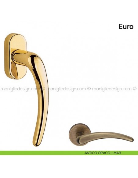 Maniglia per finestra martellina DK Euro Frascio antico opaco