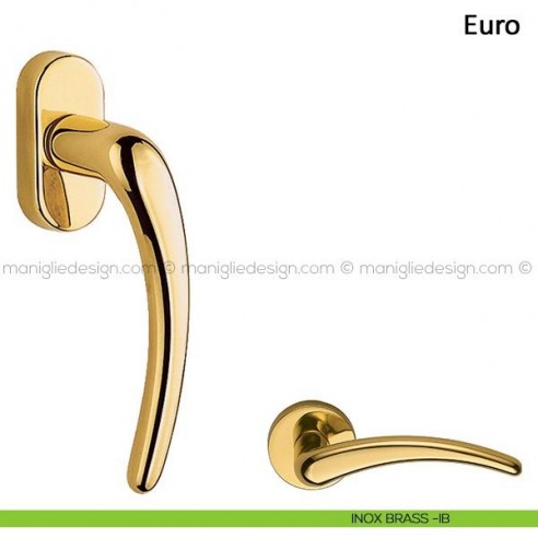 Maniglia per finestra martellina DK Euro Frascio inox brass