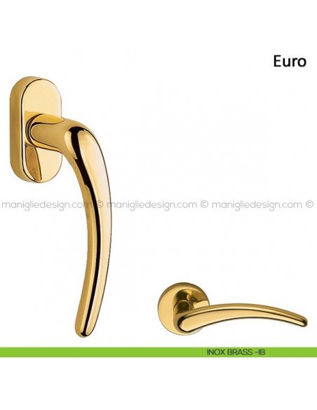 Maniglia per finestra martellina DK Euro Frascio inox brass