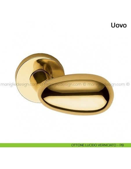 Maniglia per porta Uovo Frascio ottone lucido verniciato