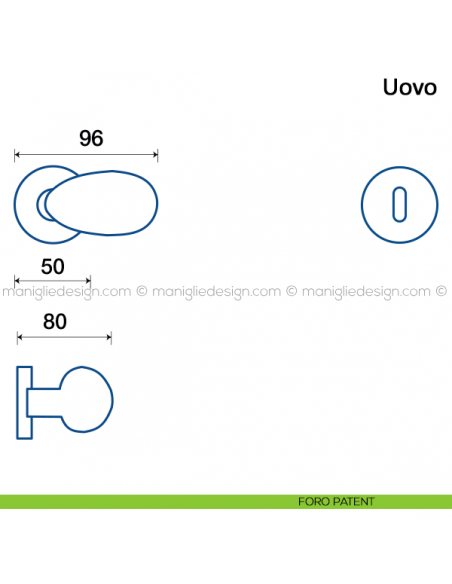 Maniglia per porta Uovo Frascio foro patent