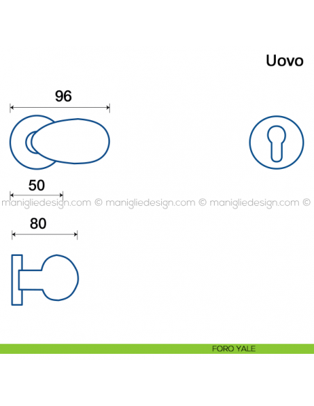 Maniglia per porta Uovo Frascio foro yale
