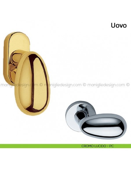 Maniglia per finestra martellina DK Uovo Frascio cromo lucido