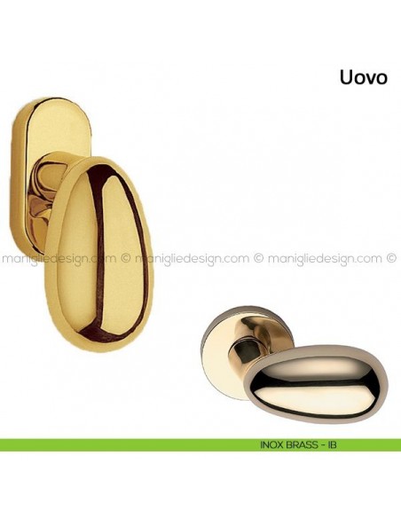 Maniglia per finestra martellina DK Uovo Frascio inox brass