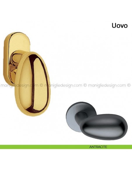 Maniglia per finestra martellina DK Uovo Frascio antracite