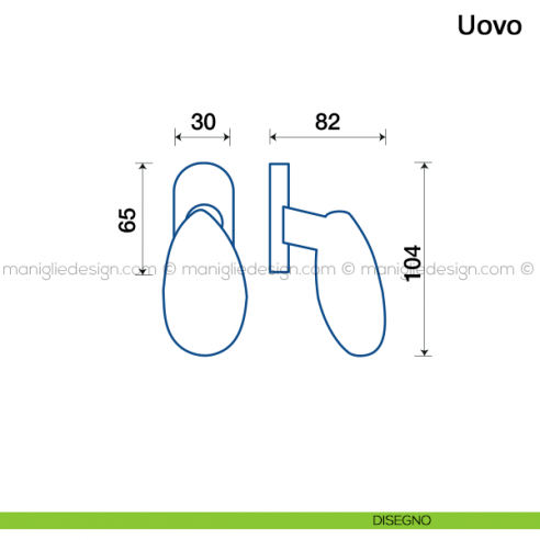Maniglia per finestra martellina DK Uovo Frascio disegno