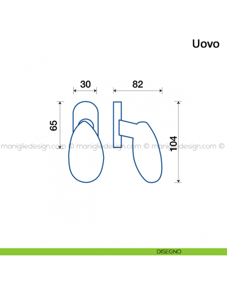 Maniglia per finestra martellina DK Uovo Frascio disegno