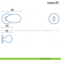 Maniglia per porta Uovo Frascio con rosetta bassa 2