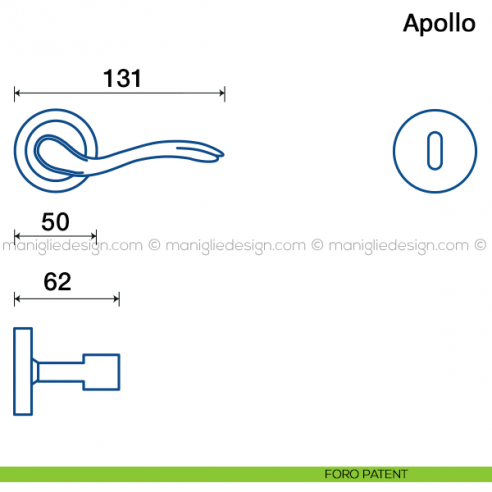 Maniglia per porta Apollo Frascio foro patent
